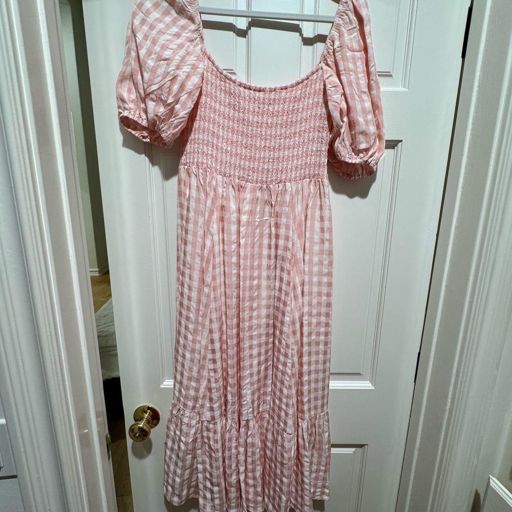 Reformation Pink and White dress